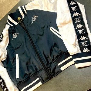 JuicyCouture x KAPPA satin silk bomber track jacket zip up Y2k gem rhinestone